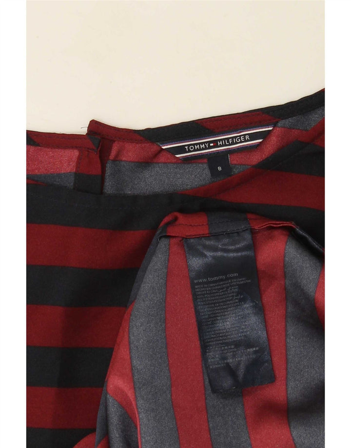 Camicetta da donna Tommy Hilfiger Top US 8 Poliestere a righe rosse medie