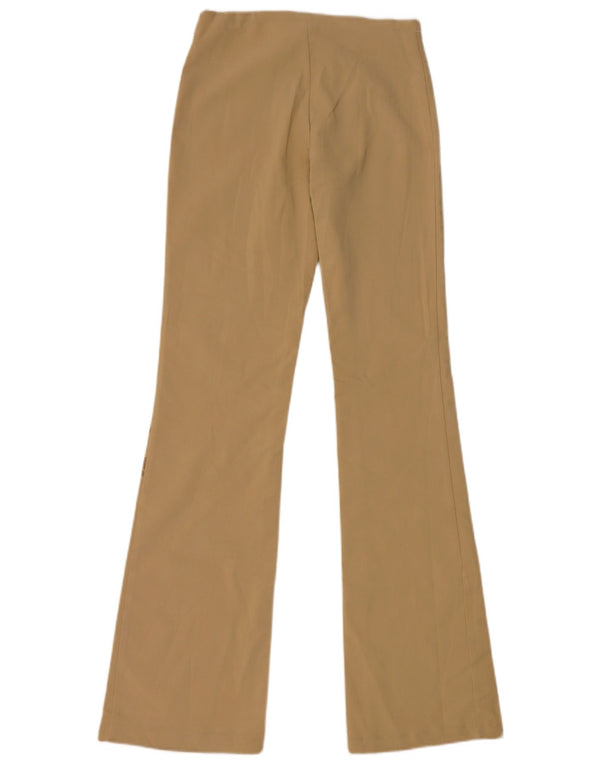 Vintage Womens Bootcut Casual Trousers Small W26 L32 Beige Animal Print