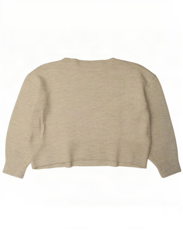 Marks & Spencer Damski sweter z dekoltem w łódkę, UK 18 XL, beżowy, nakrapiany