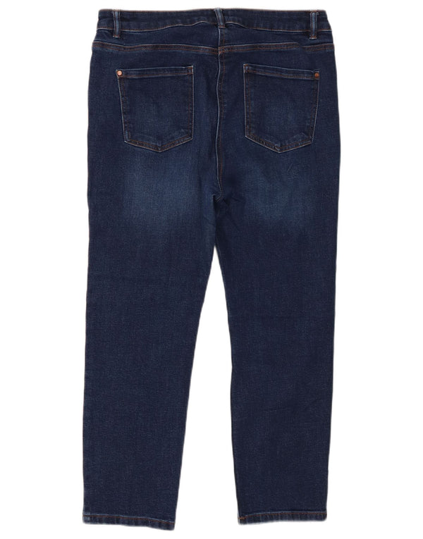 M&Co Damen-Cropped-Jeans UK 14 Large W34 L24 Blaue Baumwolle