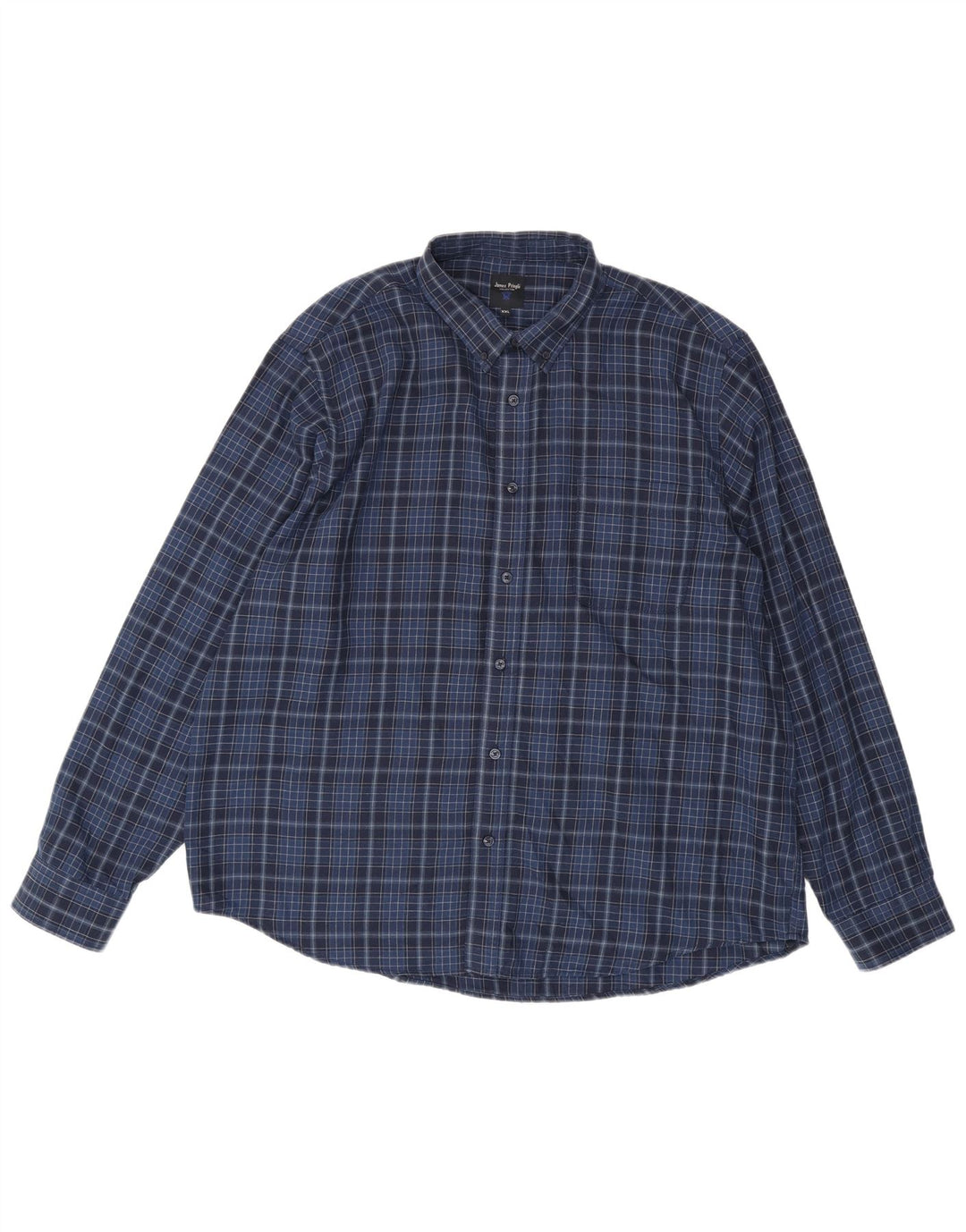 Camisa masculina James Pringle 2XL poliéster xadrez azul marinho