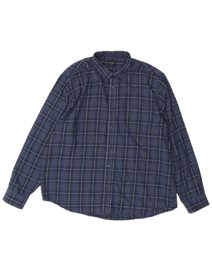 Camisa masculina James Pringle 2XL poliéster xadrez azul marinho