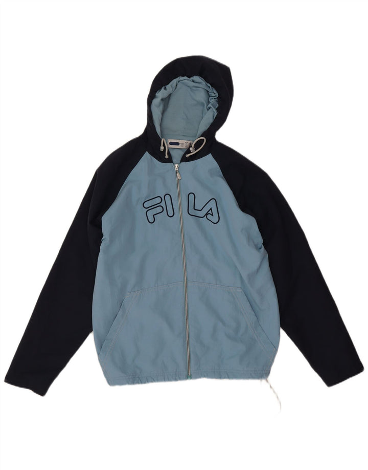 Fila Boys Graphic Tracksuit Top Jacket 11-12 Years Medium Blue Colourblock