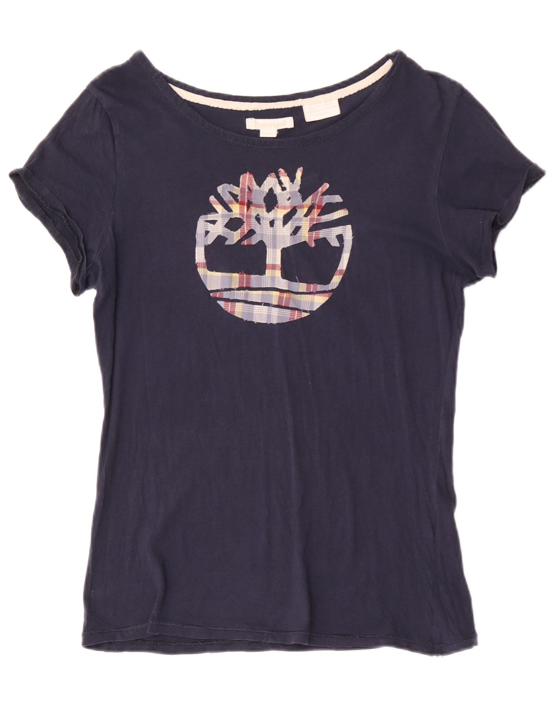 Timberland Womens Graphic T-Shirt Top UK 12 Medium Navy Blue