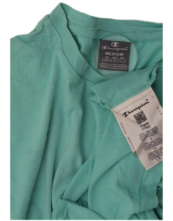 Champion Mens T-Shirt Top Medium Green Cotton