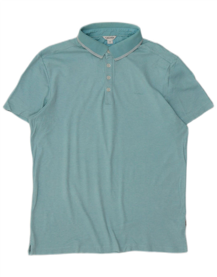 CALVIN KLEIN Mens Polo Shirt Small Blue Cotton