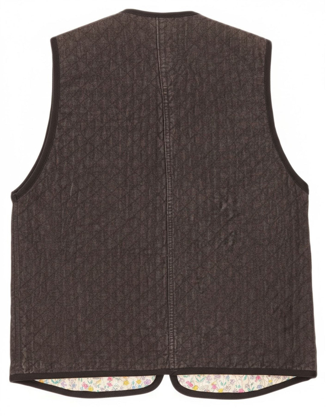 Vintage Womens Gilet UK 12 Medium Grey Paisley