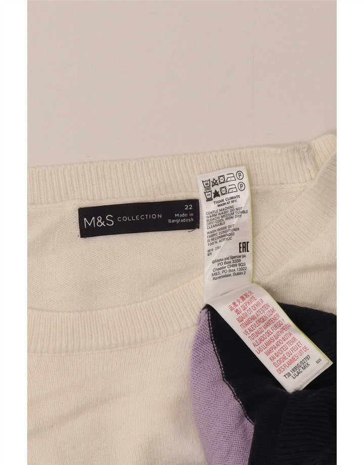 Marks & Spencer Womens Crew Neck Jumper Sweater UK 22 2XL Multicoloured