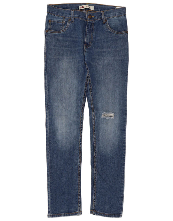 Levi's Jungen 510 Distressed Skinny Jeans 15–16 Jahre W28 L28 Blaue Baumwolle