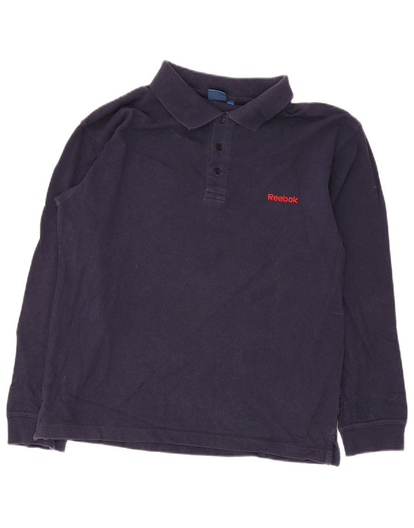 Reebok muška polo majica dugih rukava Srednje tamnoplavi pamuk