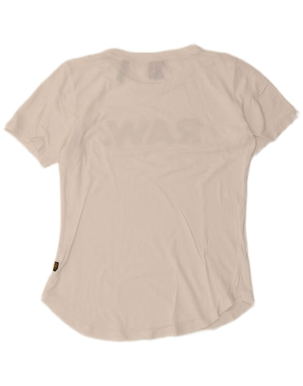 G-Star Womens Graphic T-Shirt Top UK 6 XS White