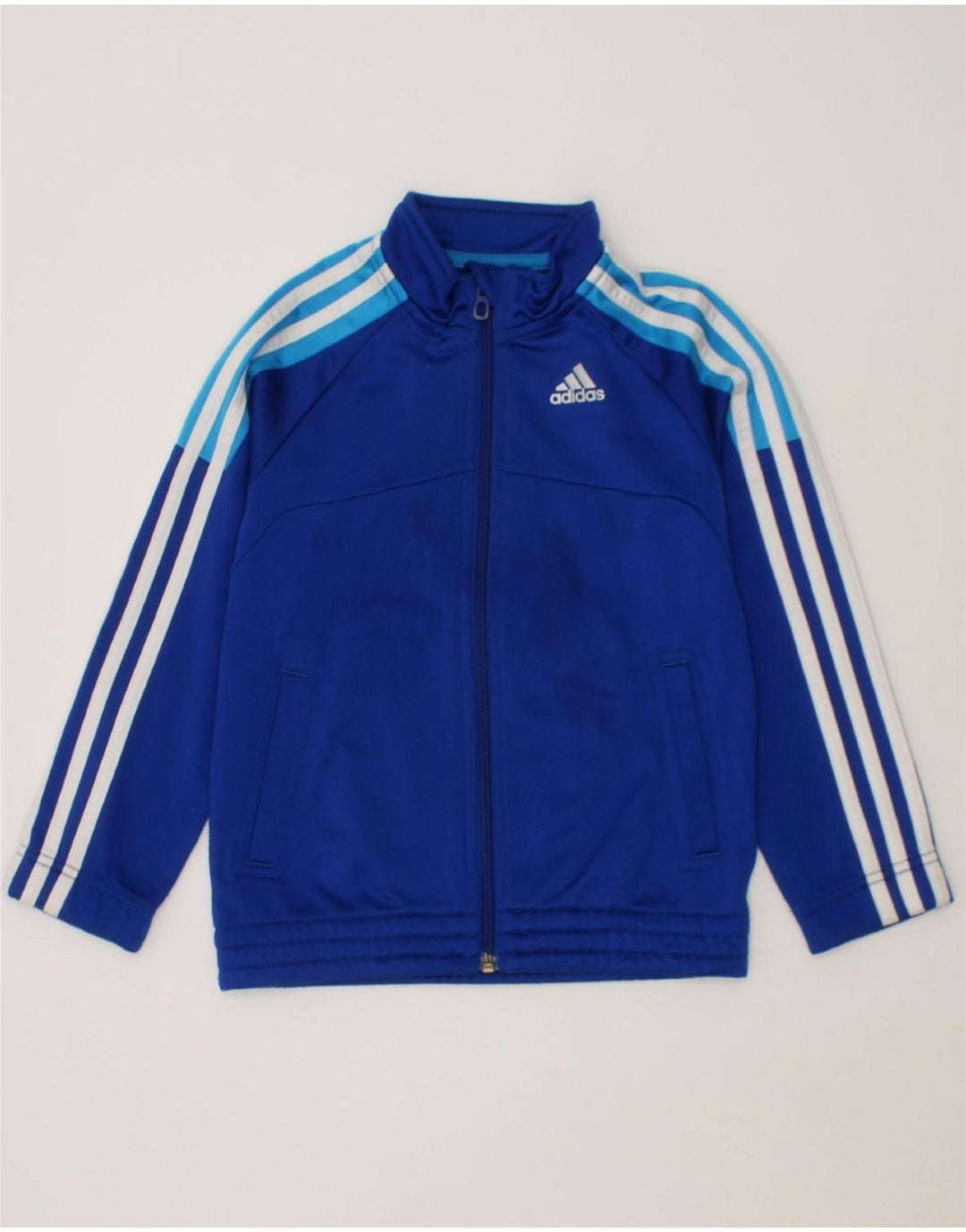ADIDAS Boys Tracksuit Top Jacket 5-6 Years Blue Polyester Vintage Adidas and Second-Hand Adidas from Messina Hembry 