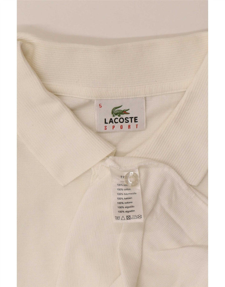 Camisa polo masculina Lacoste tamanho 5 grande algodão branco