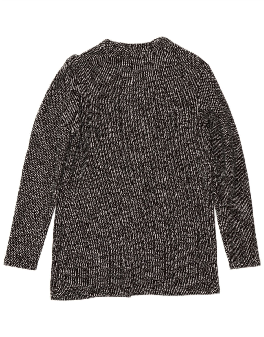 Zara Mens Cardigan Sweater Small Black Flecked Cotton