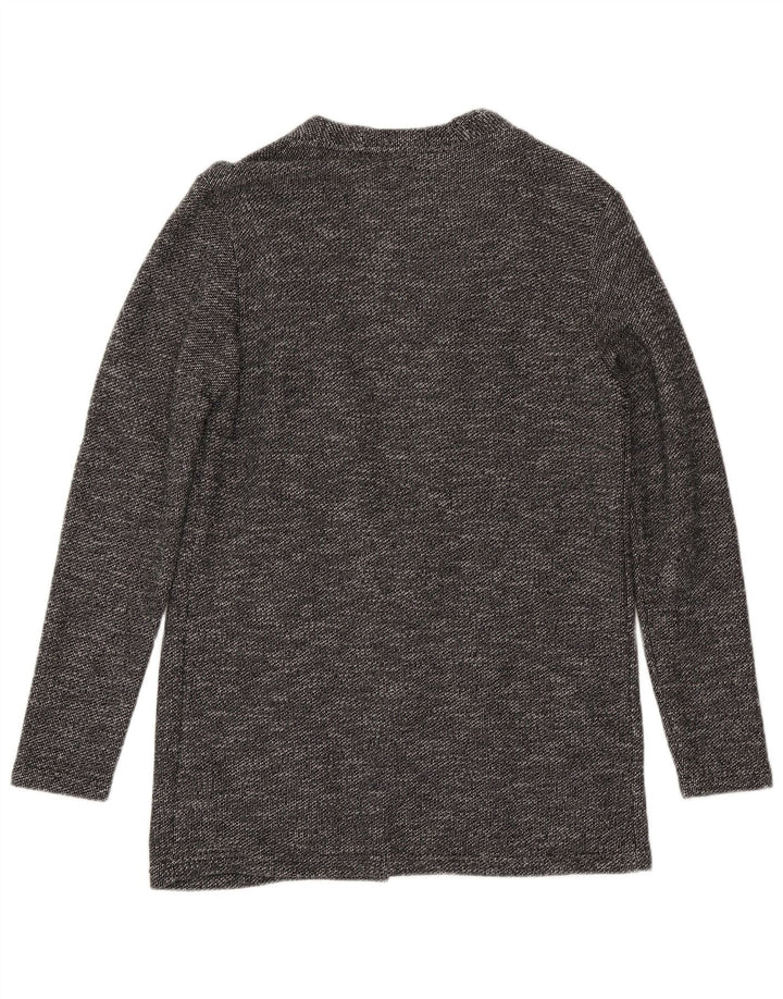 Zara Mens Cardigan Sweater Small Black Flecked Cotton