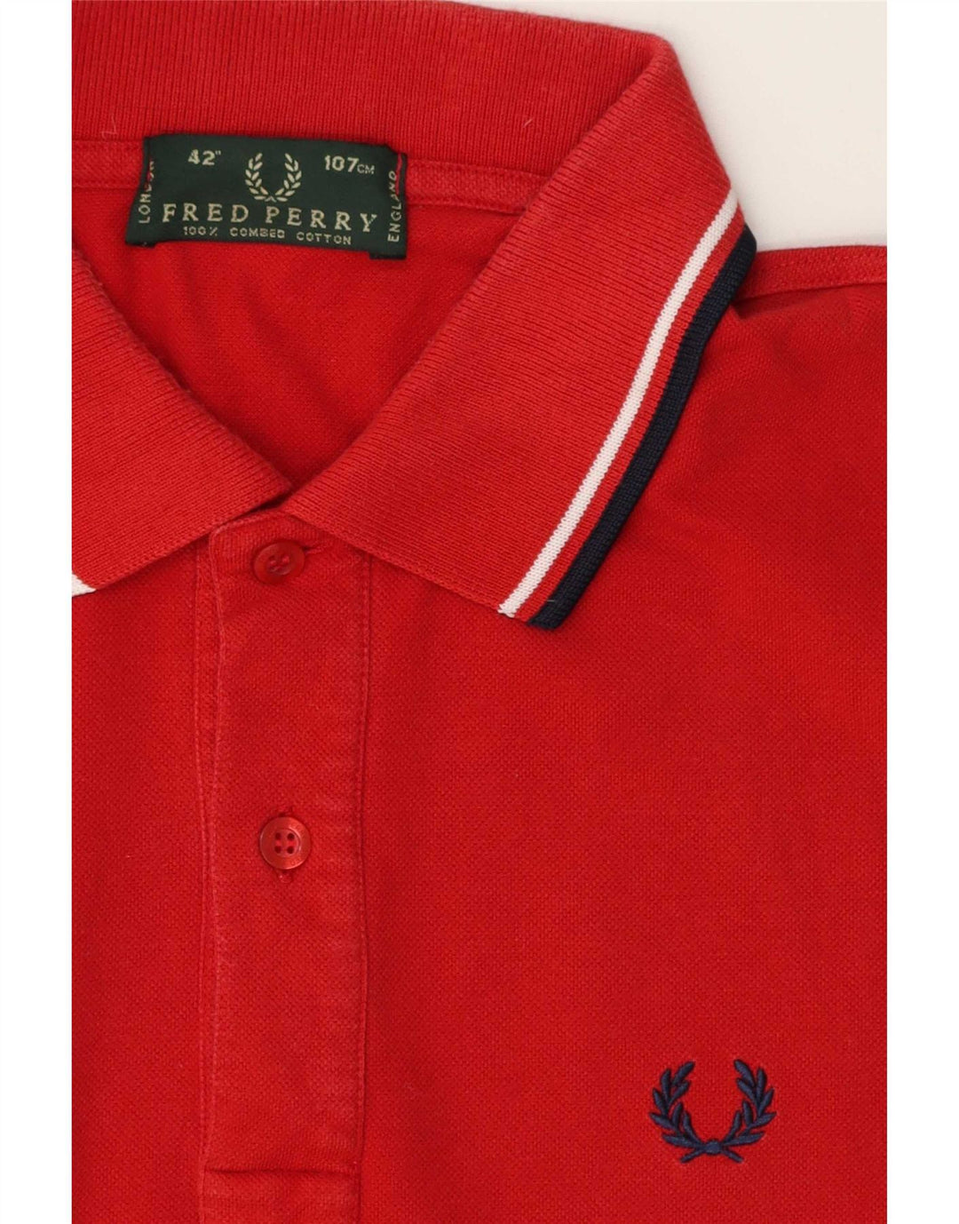 Polo da uomo Fred Perry in cotone a righe rosse medie