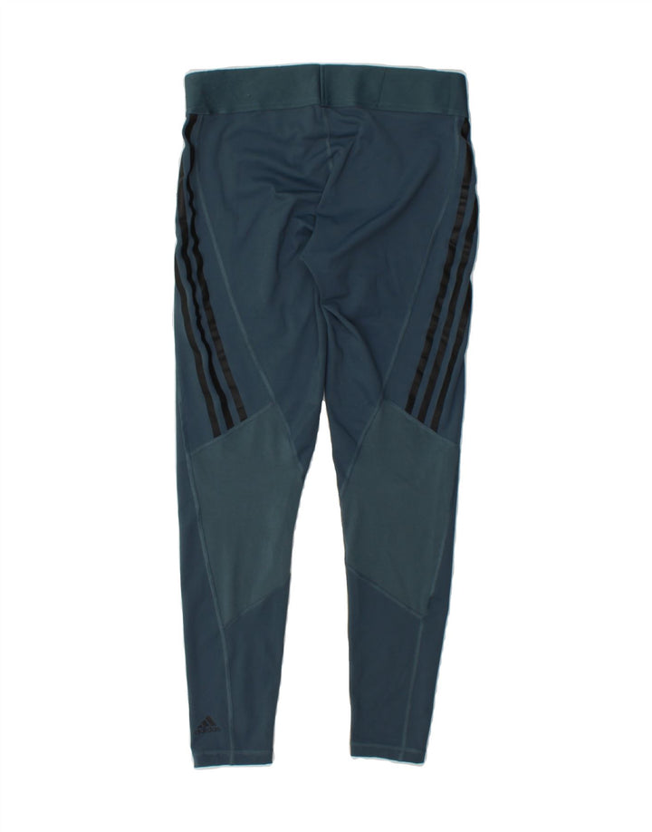 ADIDAS Womens Leggings UK 12/14 Medium  Blue Vintage Adidas and Second-Hand Adidas from Messina Hembry 