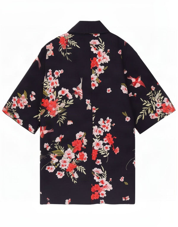 Ted Baker pardesiu supradimensionat pentru femei cu mâneci 3/4 UK 10 mic albastru marin floral