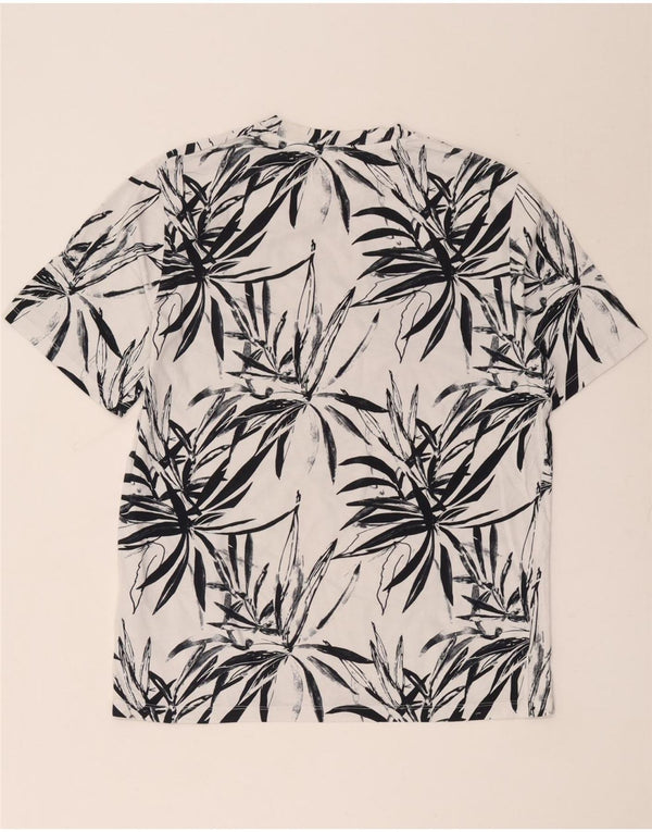 T-shirt męski Jack & Jones, duży, biały, bawełniany w kwiaty