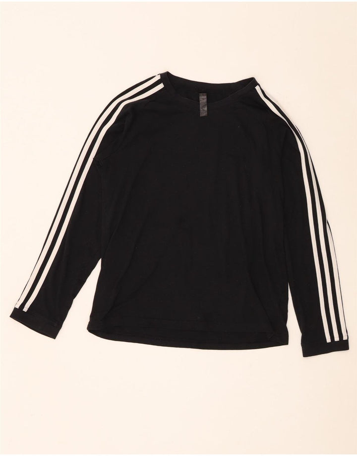 Adidas Aeroready Top da donna a manica lunga UK 12/14 Medium Nero Poliestere