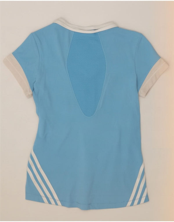 Adidas Damen Clima 365 T-Shirt Top UK 10 Small Blau Farbblock