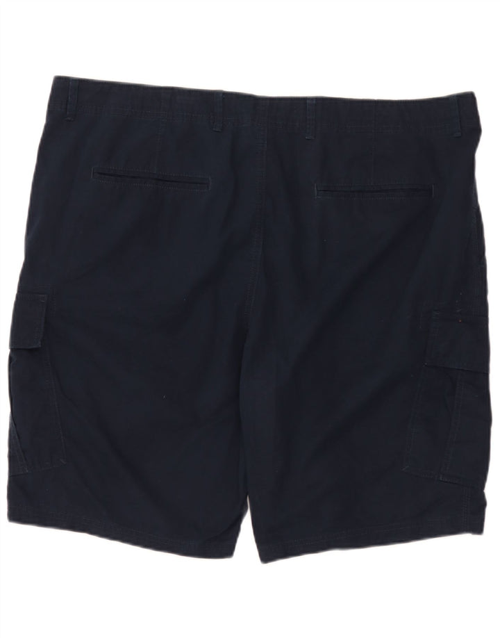 Marks & Spencer Mens Cargo Shorts W44 2XL Navy Blue Cotton