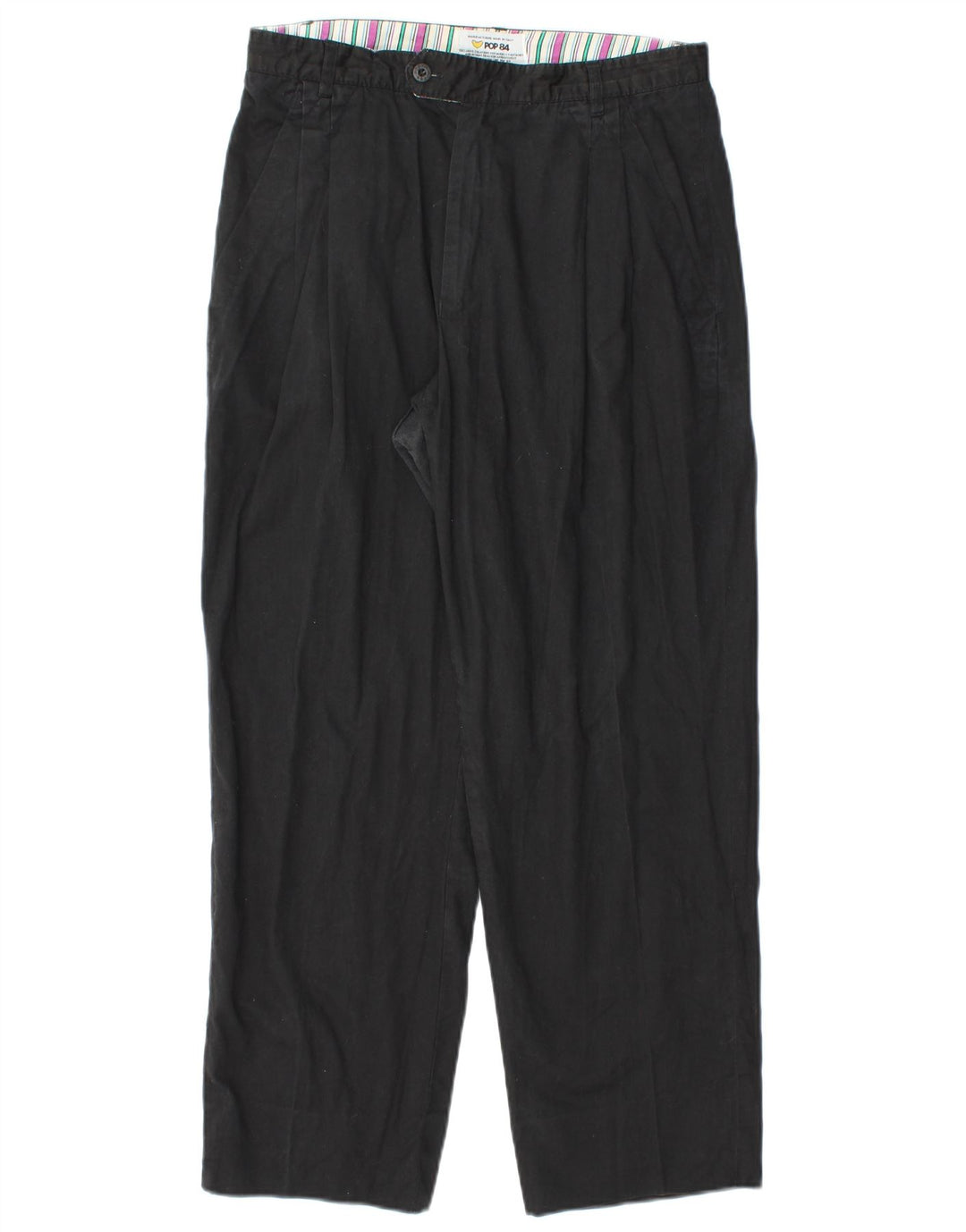 POP 84 Womens Pegged Chino Trousers Medium W30 L27 Black