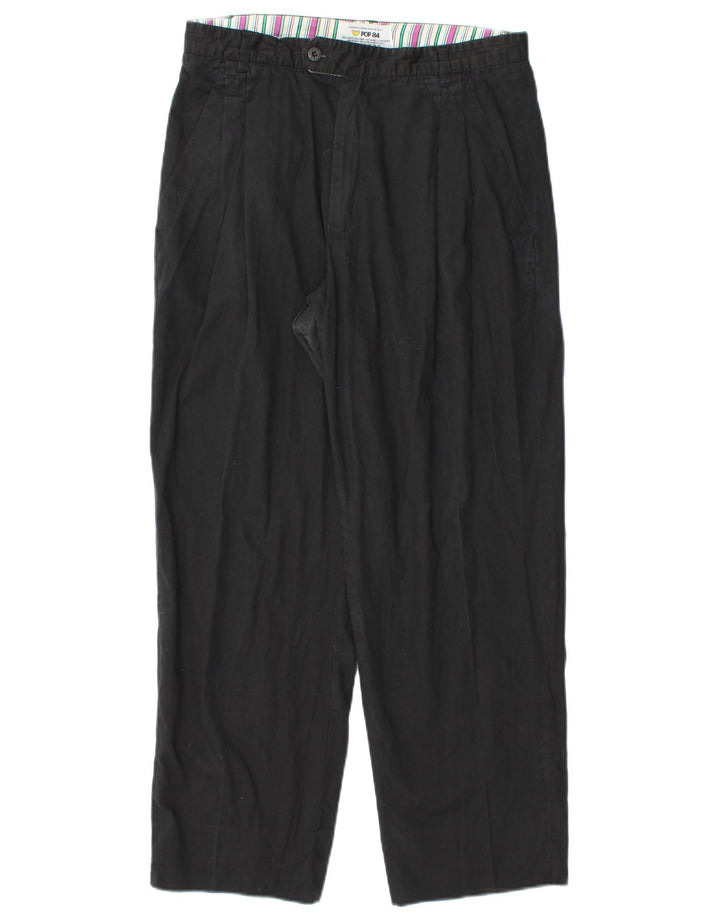 POP 84 Womens Pegged Chino Trousers Medium W30 L27 Black