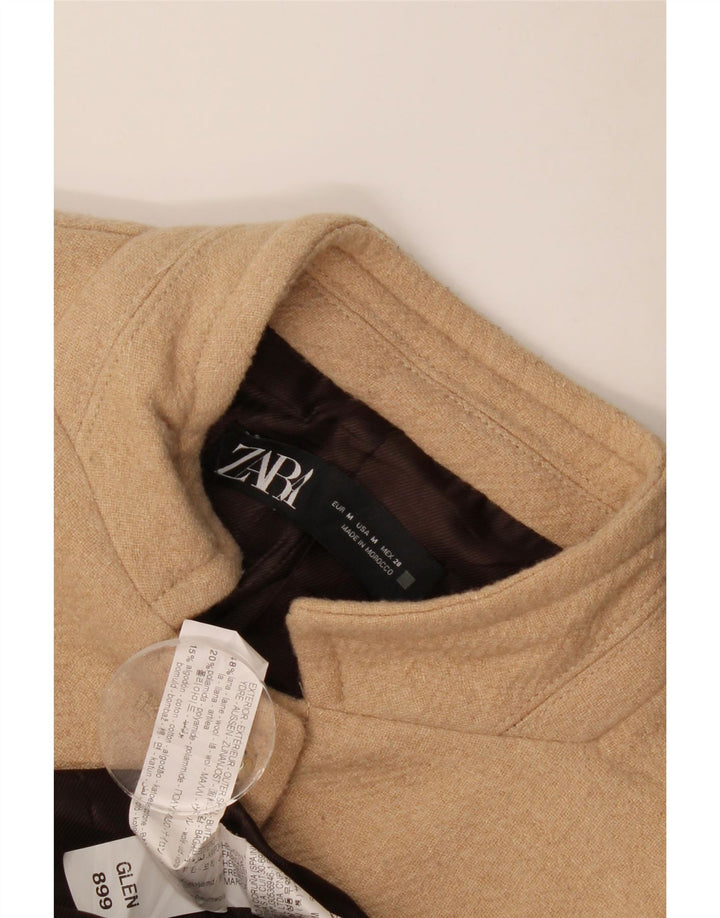 Zara Womens Overcoat UK 12 Medium Beige Wool