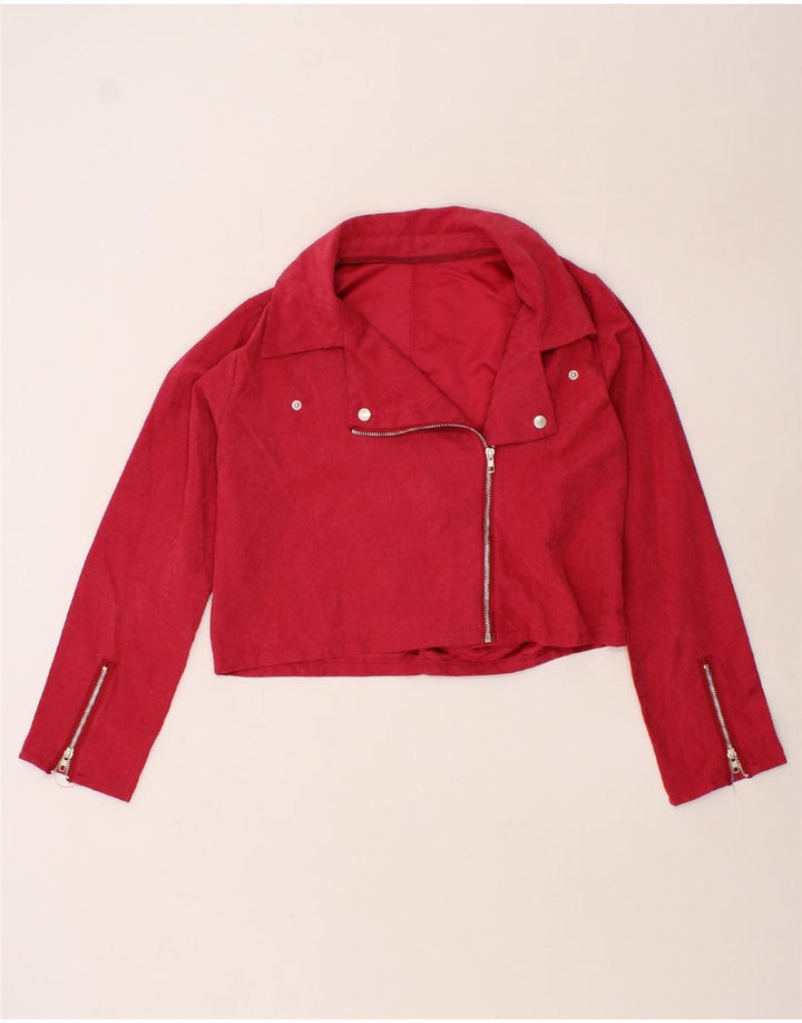 VINTAGE Womens Bolero Jacket UK 16 Large Red Polyester Vintage Vintage and Second-Hand Vintage from Messina Hembry 