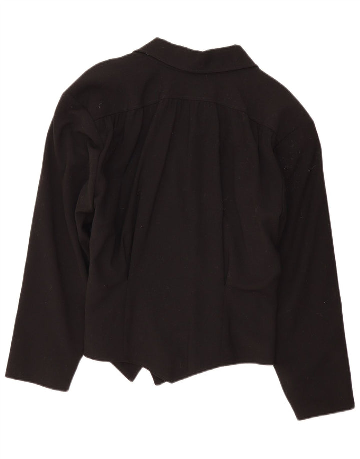 Vintage Womens Double Breasted Oversized Blazer Jacket EU 36 Small Black