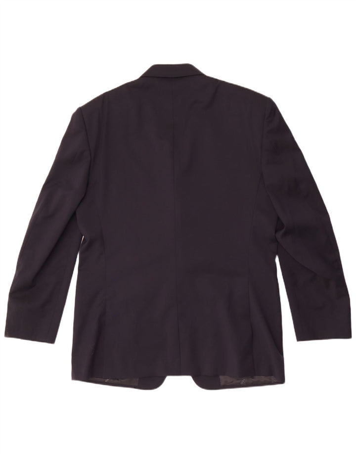 Cerruti 1881 Mens 3 Button Blazer Jacket IT 52 XL Navy Blue Wool
