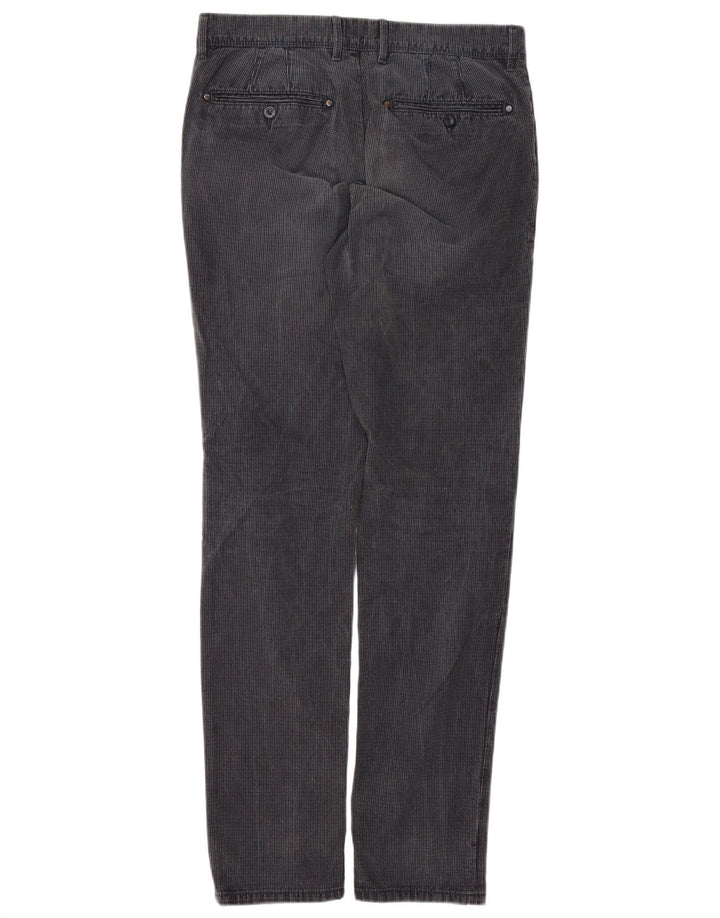 Rifle Mens Slim Chino Trousers W32 L33 Navy Blue Check