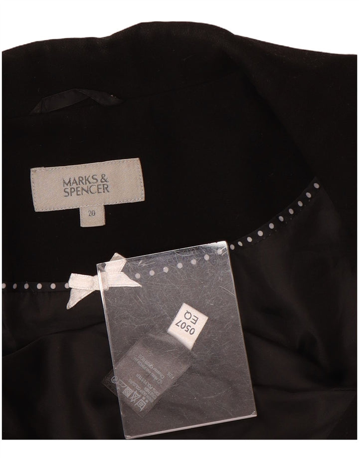 Marks & Spencer Dame 3 Button Blazer Jacket UK 20 2XL Sort Polyester