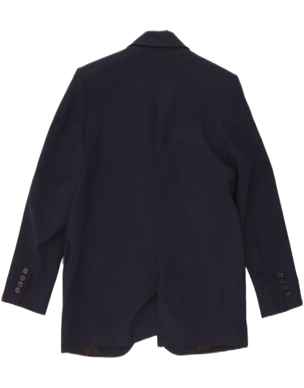 Zara Dame 2-knaps oversize blazerjakke UK 6 XS marineblå viskose