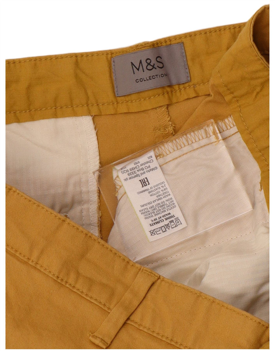 Marks & Spencer Mens Chino Shorts  W36 Large Yellow Cotton