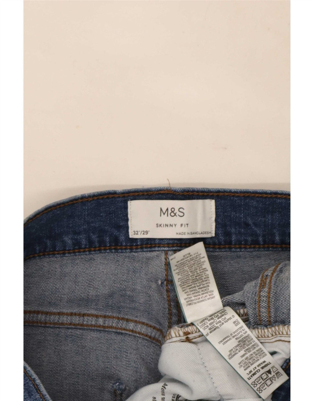 Marks & Spencer Mens Skinny Jeans W32 L29 Blue Cotton