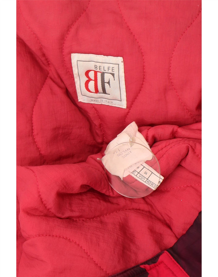 Belfe & Belfe Womens Oversized Ski Jacket UK 16 Large Pink Floral Nylon