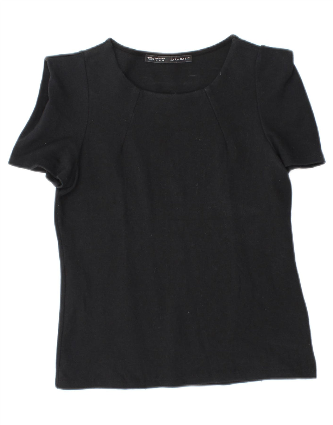 ZARA Womens Basic T-Shirt Top UK 12 Medium Black Vintage Zara and Second-Hand Zara from Messina Hembry 