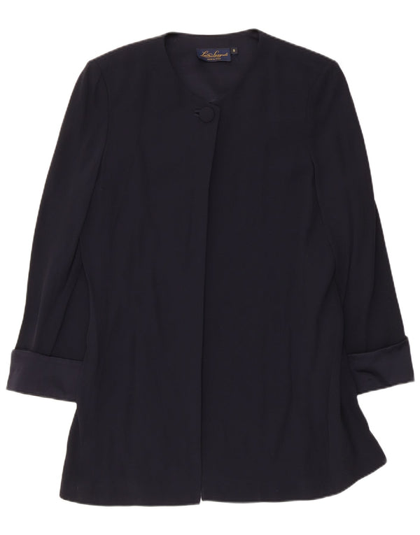 Luisa Spagnoli Womens Oversized Overcoat UK 10 Small Navy Blue Acetate