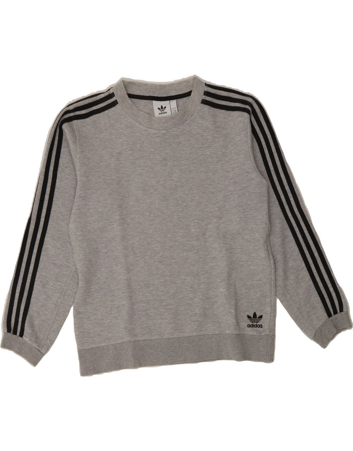 ADIDAS Mens Sweatshirt Jumper Small Grey Cotton Vintage Adidas and Second-Hand Adidas from Messina Hembry 