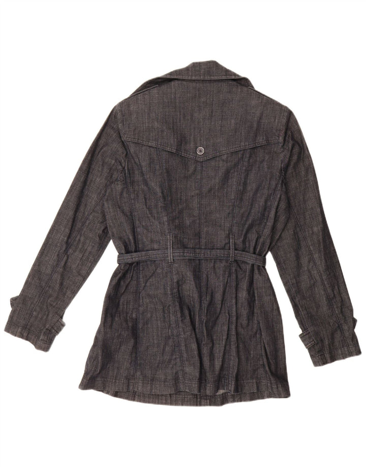 Trench autografato da donna Marks & Spencer UK 12 medio blu navy