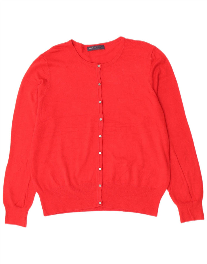 Marks & Spencer Dame Cardigan Sweater UK 14 Medium Red