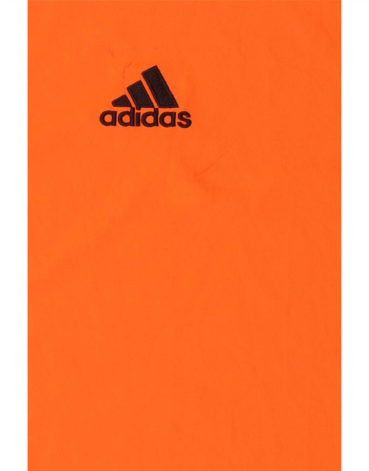 Adidas Mens Climalite T-Shirt Top Large Orange Striped Polyester