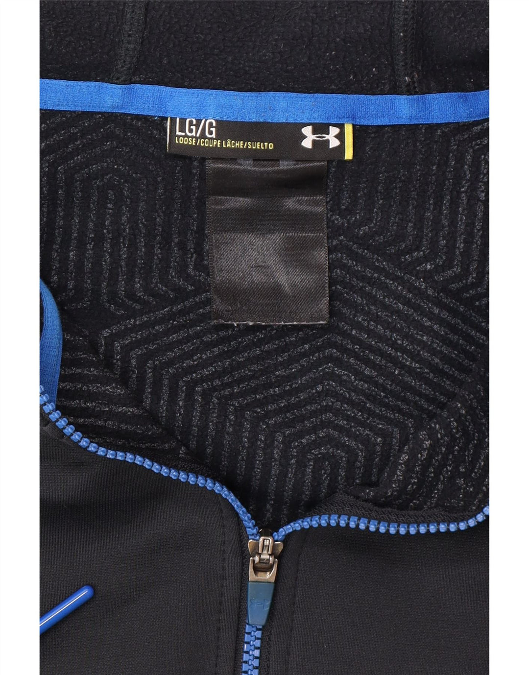 UNDER ARMOUR Mens Graphic Zip Hoodie Sweater Large Black