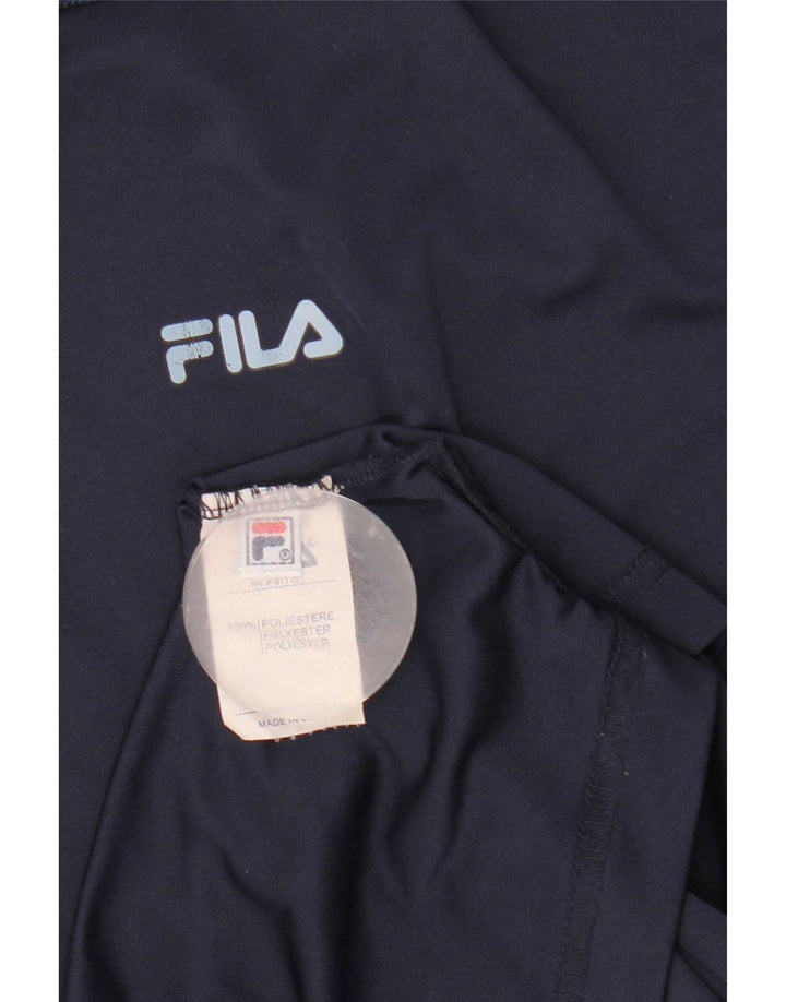 Fila Mens Polo Shirt Large Navy Blue Colourblock