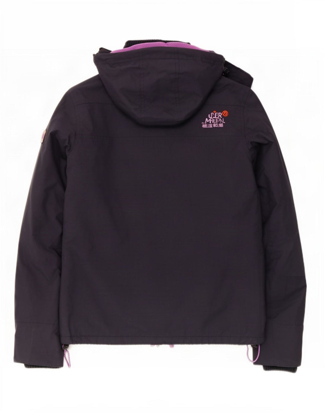 Jaqueta corta-vento feminina Superdry com capuz Reino Unido 14 médio azul marinho