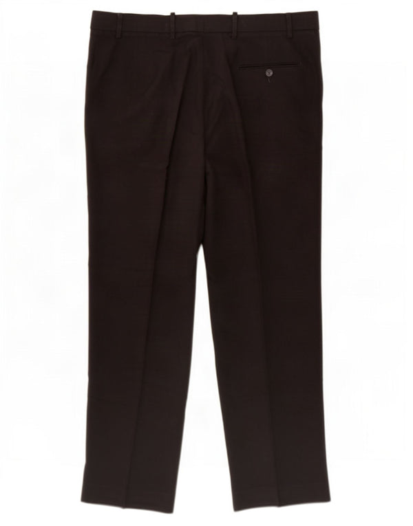 Marks & Spencer Herre Regular Suit Bukser W38 L31 Sort Polyester