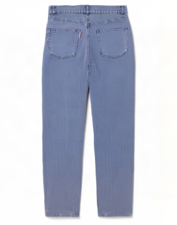 Pantaloni chino affusolati da donna Benetton UK 10 Small W30 L26 Gessato blu