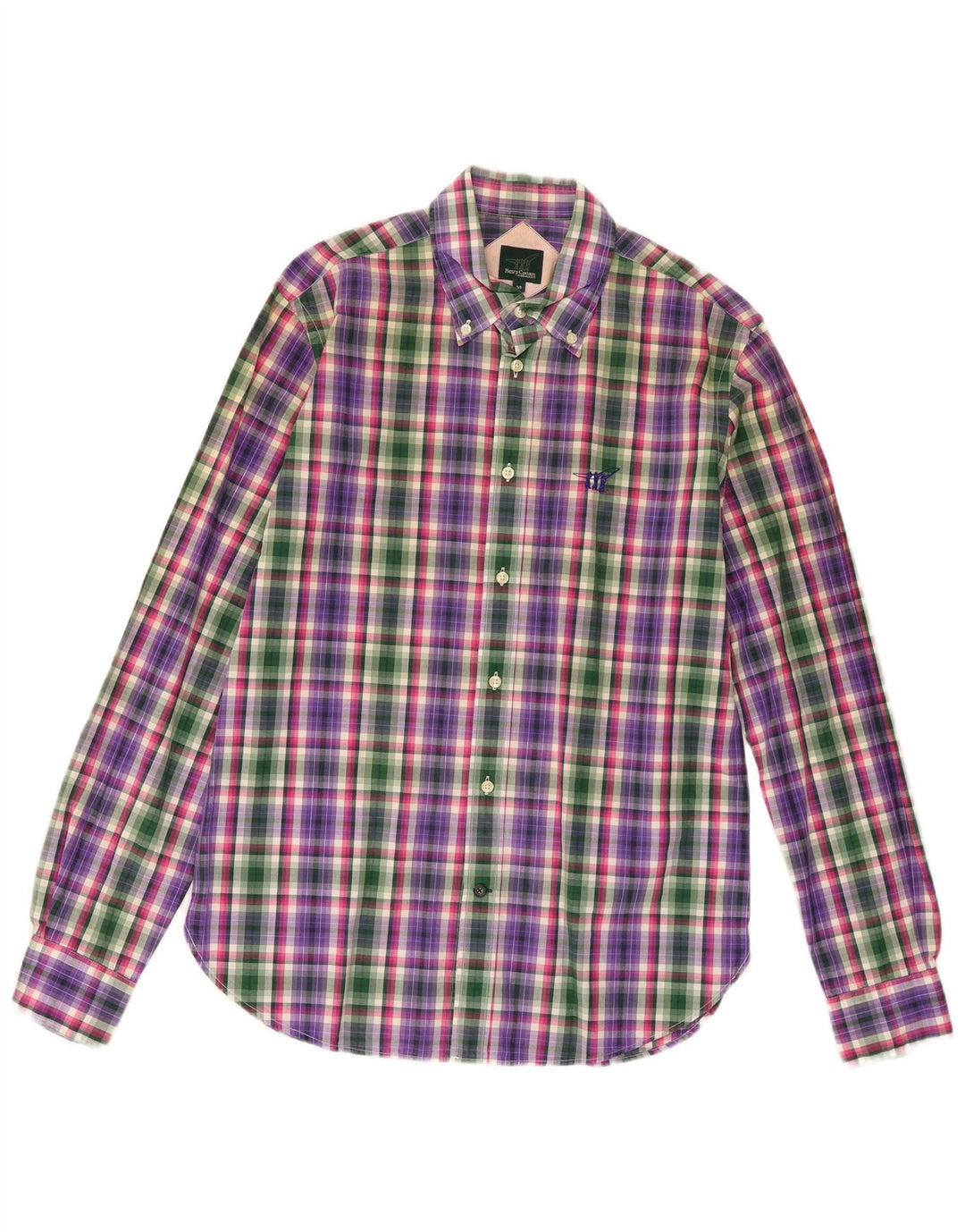 Camicia da uomo Henry Cottons taglia 39 cotone a quadri multicolore medio